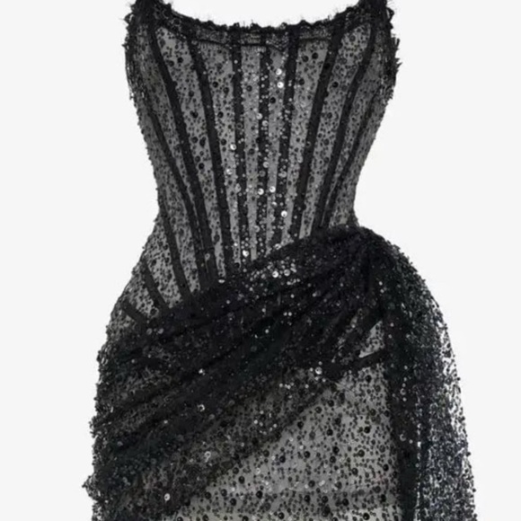 Heiress Beverly Hills Black Corset Mini Dress
